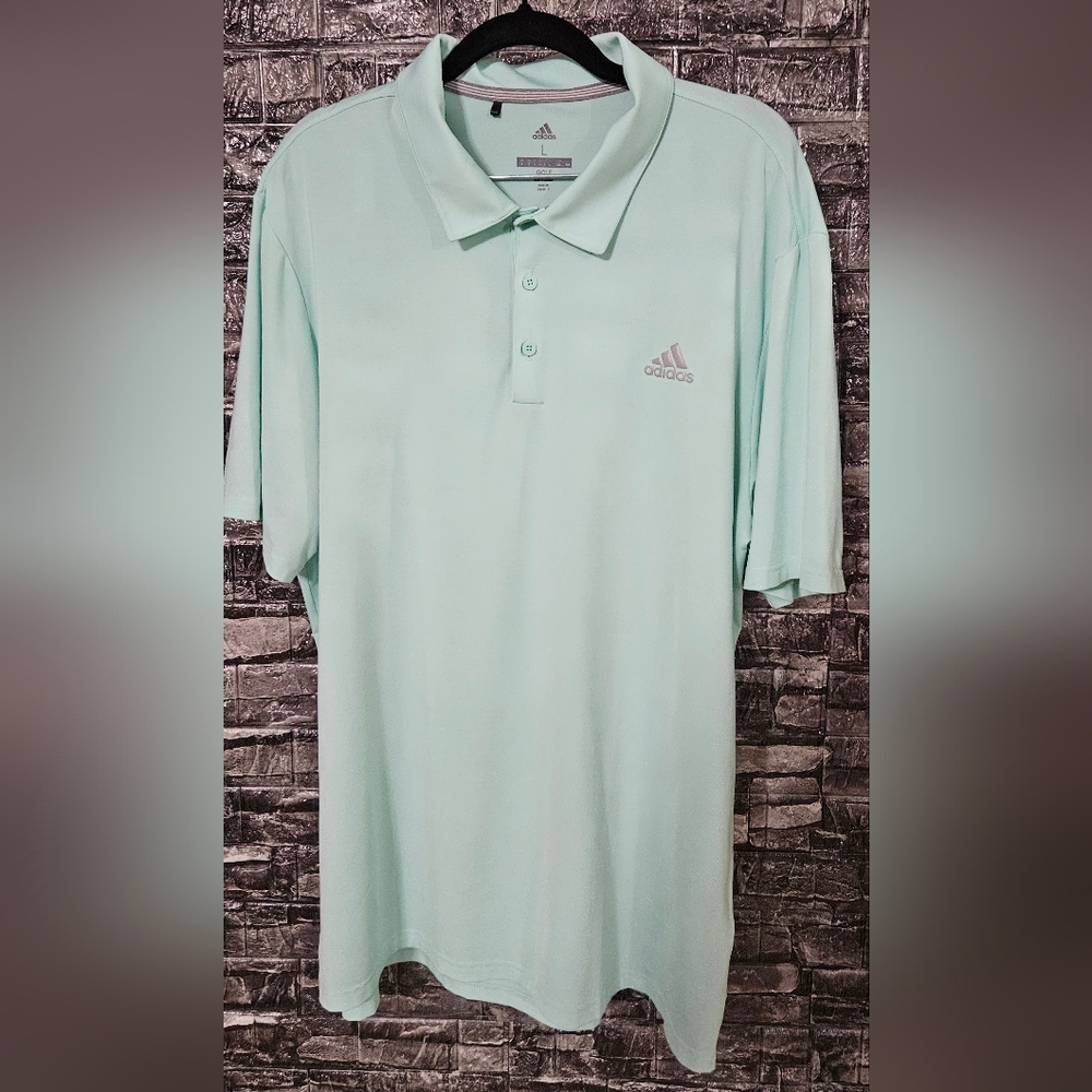 Adidas Men's Light Green Polo Shirt